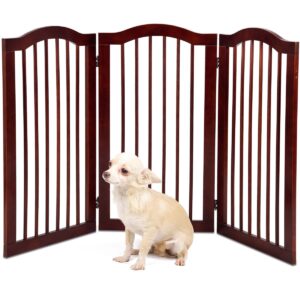 petsite dog gate wooden pet puppy dog safety gate fence 3-panel folding dog gate barrier, 36" high