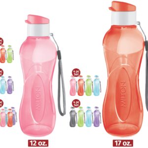 MILTON Water Bottle Kids Reusable Leakproof 17 Oz 4-Pack Plastic Wide Mouth Large Big Drink Bottle BPA & Leak Free with Handle Strap Carrier for Cycling Camping Hiking Gym Yoga - Pastel Colors