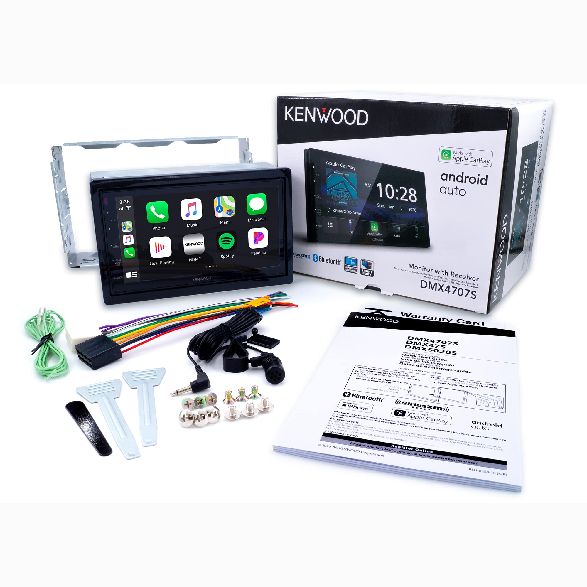 Kenwood DMX4707S 6.8" Digital Media Touchscreen Receiver w/Apple CarPlay and Android Auto