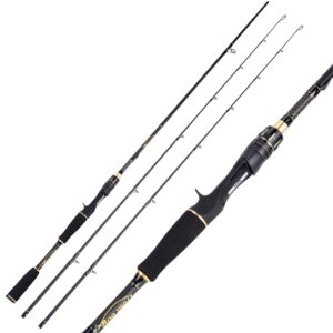 sougayilang fishing rods - im6 graphite blanks casting & spinning rods, 2-piece rods with extra tip section,power transition system, eva handle(cast 6ft)