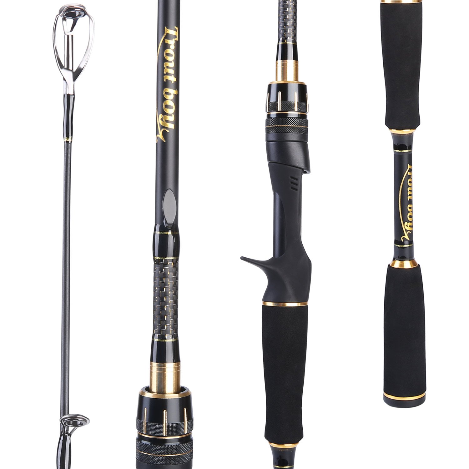 Sougayilang Fishing Rods - IM6 Graphite Blanks Casting & Spinning Rods, 2-Piece Rods with Extra Tip Section,Power Transition System, EVA Handle(Cast 6ft)