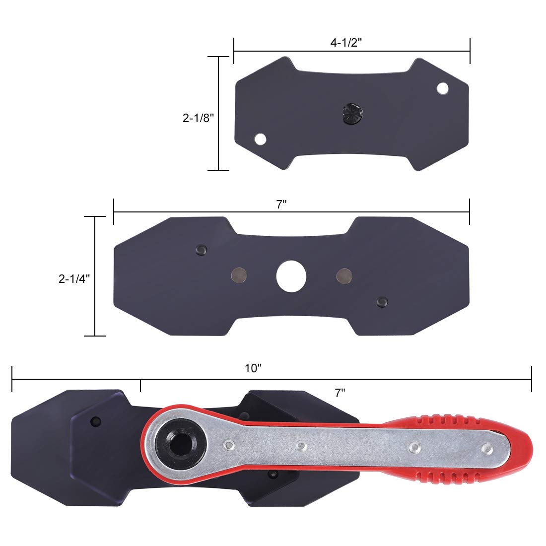 JIFETOR Brake Caliper Press Tool, 360 Degree Swing Ratchet Expander Wrench Car Wheel Piston Spreader with Extra 3PCS Large Plates for Single Twin Quad Sextuplet Piston Disc Brake Caliper