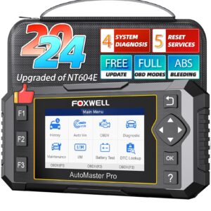 2024 foxwell code reader nt614 elite obd2 scanner diagnostic tool, engine airbag transmission abs scanner for car with abs bleeding, sas calibration, throttle oil reset epb scan tool auto vin scanner