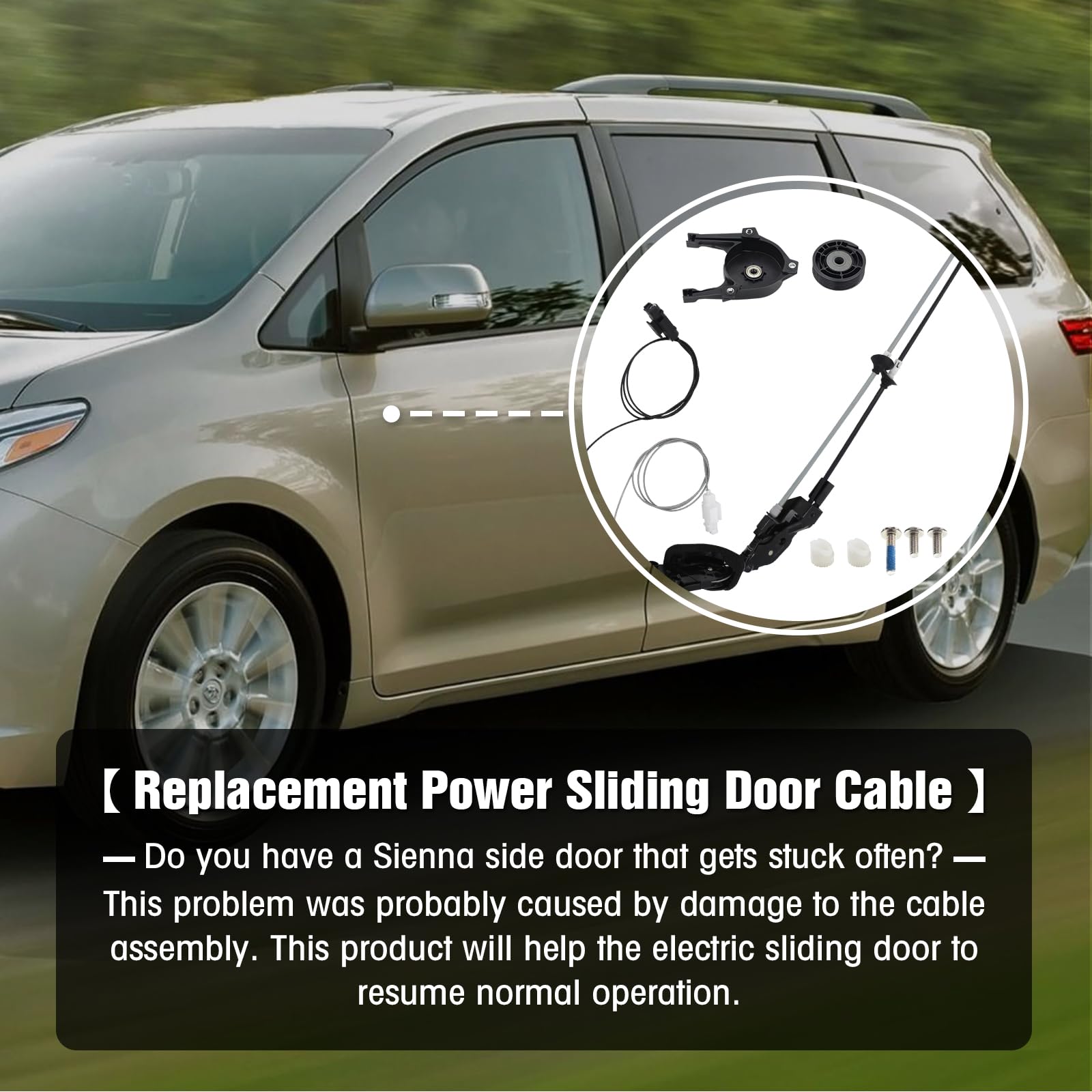 Mango S Power Sliding Right Passenger Side Door Spool Control Cable 85620-08042 924-550 69631-08030 For 2004-2006 Toyota Sienna 3.3L DOHC V6 24V 3MZFE 2007-2010 Toyota Sienna 3.5L DOHC V6 24V 2GRFE