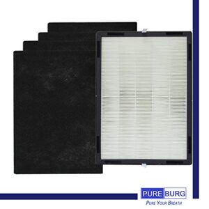 PUREBURG LP350 Replacement True HEPA Filter Set Compatible with LivePure LP-HF350 LP-PF900 Fits LivePure LP350TH and LP350THP Aspen series Air Purifiers