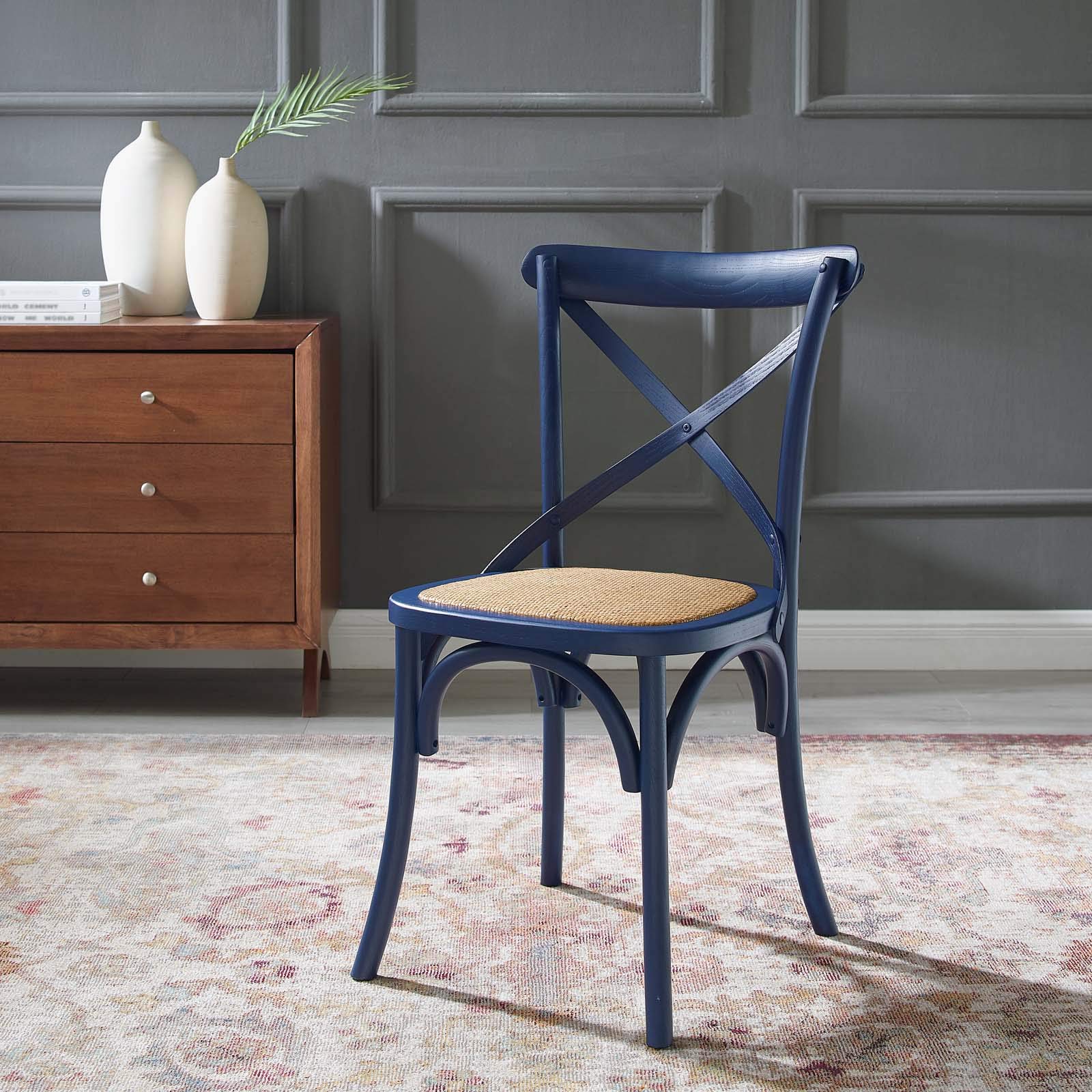 Modway Gear Side, Dining Chair, Midnight Blue