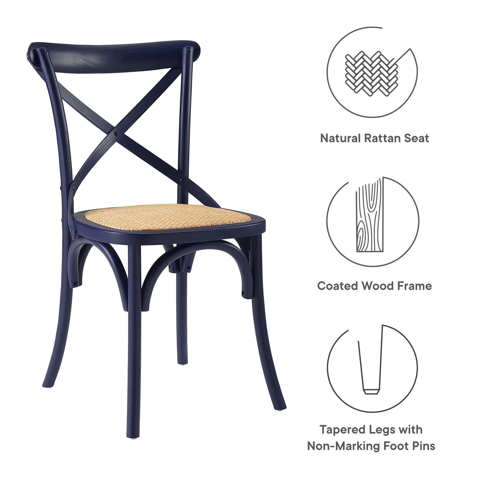 Modway Gear Side, Dining Chair, Midnight Blue