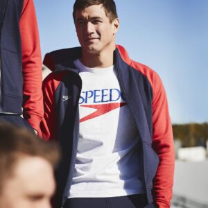 Speedo Unisex-Adult T-Shirt Long Sleeve Crew Neck Vintage,New Speedo Navy,Small