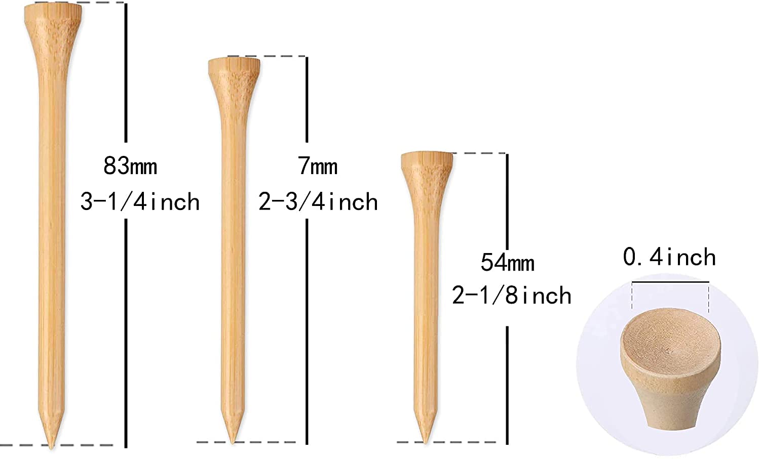 WHAMZ33 W Professional Wooden Golf Tees 2 3/4 inch Tee Pack of 100 Golf Tee