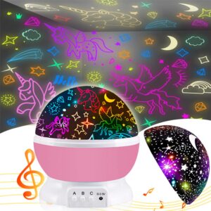 night light for kids,unicorn gifts for girls,star projection gifts for teenage girls with music 2 in 1 popular cool toys christmas xmas birthday gifts for girls age 3 4 5 6 7 8 9year olds baby girls