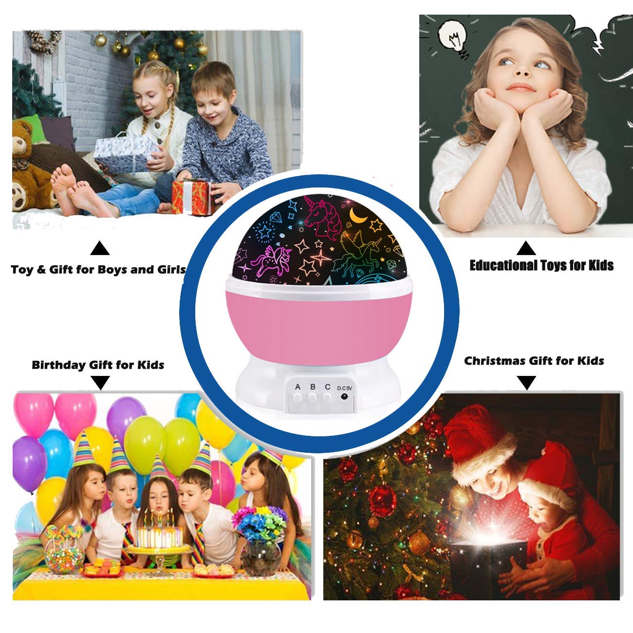 Night Light for Kids,Unicorn Gifts for Girls,Star Projection Gifts for Teenage Girls with Music 2 in 1 Popular Cool Toys Christmas Xmas Birthday Gifts for Girls Age 3 4 5 6 7 8 9Year Olds Baby Girls