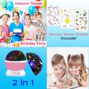 Night Light for Kids,Unicorn Gifts for Girls,Star Projection Gifts for Teenage Girls with Music 2 in 1 Popular Cool Toys Christmas Xmas Birthday Gifts for Girls Age 3 4 5 6 7 8 9Year Olds Baby Girls