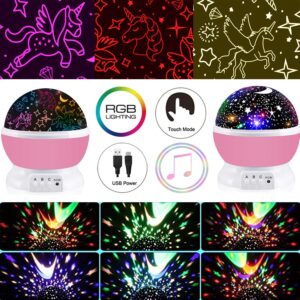 Night Light for Kids,Unicorn Gifts for Girls,Star Projection Gifts for Teenage Girls with Music 2 in 1 Popular Cool Toys Christmas Xmas Birthday Gifts for Girls Age 3 4 5 6 7 8 9Year Olds Baby Girls