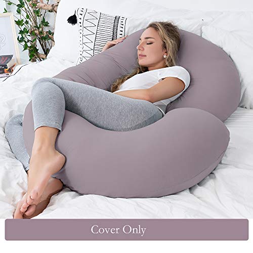 INSEN Pregnancy Body Cover,C Shaped Full Body Pillowcase (Purple Jersey)