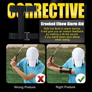 KINGTOP Golf Swing Training Aids Combo- Arm Band, Elbow Correction, Wrist Hinge Trainer, Wrist Brace Band, Leg Rod Corrector, Improve Your Golf Game to The Next Level