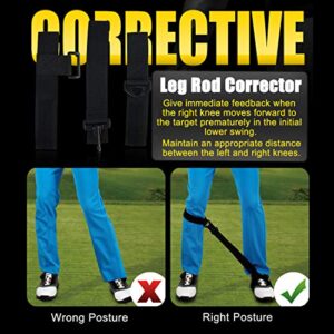 KINGTOP Golf Swing Training Aids Combo- Arm Band, Elbow Correction, Wrist Hinge Trainer, Wrist Brace Band, Leg Rod Corrector, Improve Your Golf Game to The Next Level