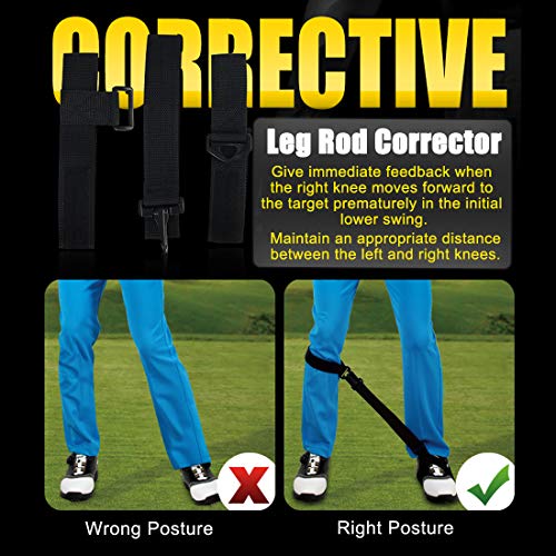 KINGTOP Golf Swing Training Aids Combo- Arm Band, Elbow Correction, Wrist Hinge Trainer, Wrist Brace Band, Leg Rod Corrector, Improve Your Golf Game to The Next Level