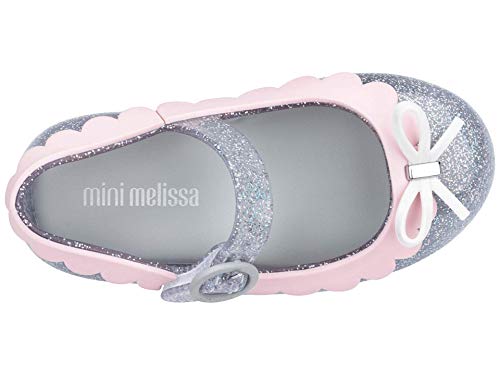 mini melissa Girl's Sweet Love II BB (Toddler/Little Kid) Silver Glitter 5 Toddler M