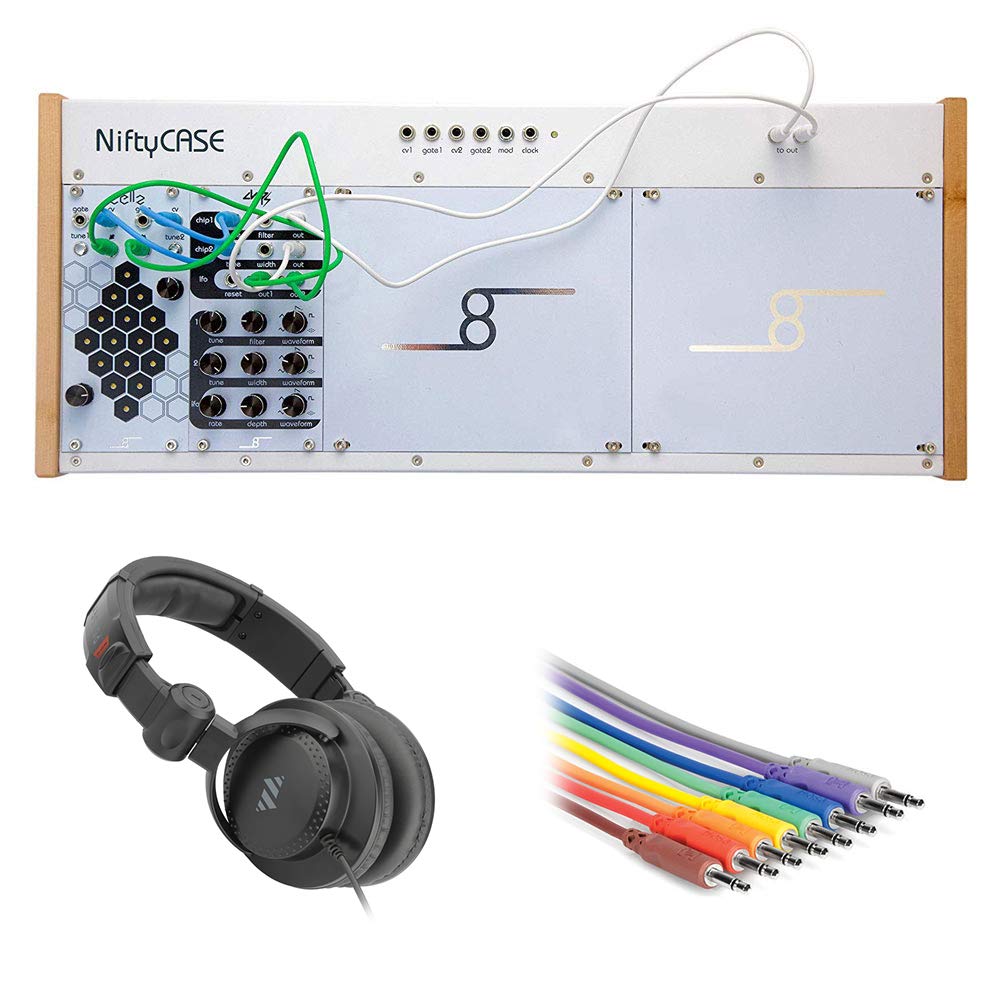 Cre8audio Eurorack Synthesizer Nifty Kit with HPC-A30 Monitor Headphones & 8 Sets Patch Cables TS to Same (3') Bundle