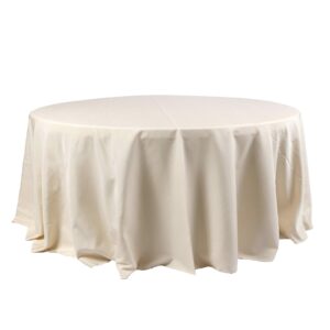 efavormart 10pcs 120" wholesale round tablecloth polyester round table linens for wedding party banquet restaurant - beige
