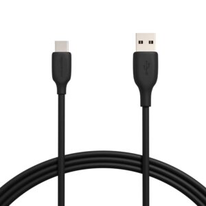 amazon basics 2-pack usb-c to usb-a 2.0 fast charger cable, 480mbps speed, usb-if certified, for apple iphone 15, ipad, samsung galaxy, tablets, laptops, 6 foot, black