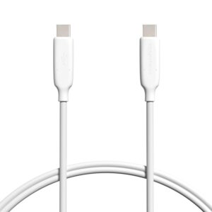 amazon basics fast charging 60w usb-c3.1 gen1 to usb-c cable - 3-foot, white