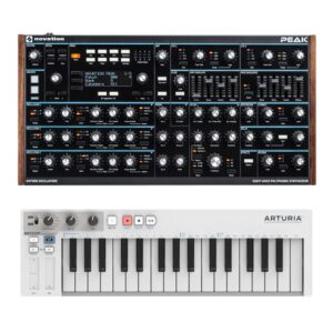 novation peak 8-voice desktop polyphonic synthesizer bundle with keystep (2 items)