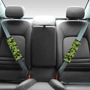 AFPANQZ Camouflage Automotive Seat Belt Covers Pads 2 Piece for Adults Kids Youth Car Accessories Safety Seatbelt Cushion Pillow Universal Fit Bag Shoulder Straps Pads Dark Green