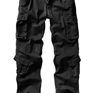 TRGPSG Women's Cargo Pants with Pockets, Outdoor Casual Camo Hiking Pants, Ripstop Construction Work Pants 3209 Black