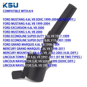 KSU Compatible With Ignition Coil Pack for Ford EXPEDITION EXPLORER F-150 F-250 F-350 F-450 CROWN VICTORIA E-150 E-250 E-350 E-450 MUSTANG THUNDERBIRD LINCOLN MERCURY 4.6L 5.4L V8 DG508 DG457(8Pack)