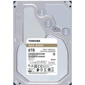 Toshiba N300 8TB NAS 3.5-Inch Internal Hard Drive - CMR SATA 6 GB/s 7200 RPM 256 MB Cache - HDWG180XZSTA