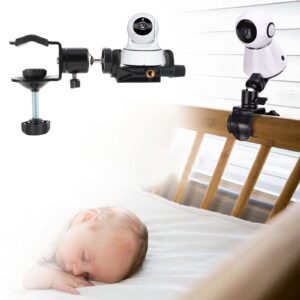 baby camera monitor mount bracket, 360 degrees rotatable adjustable holder flexible camera stand for crib nursery