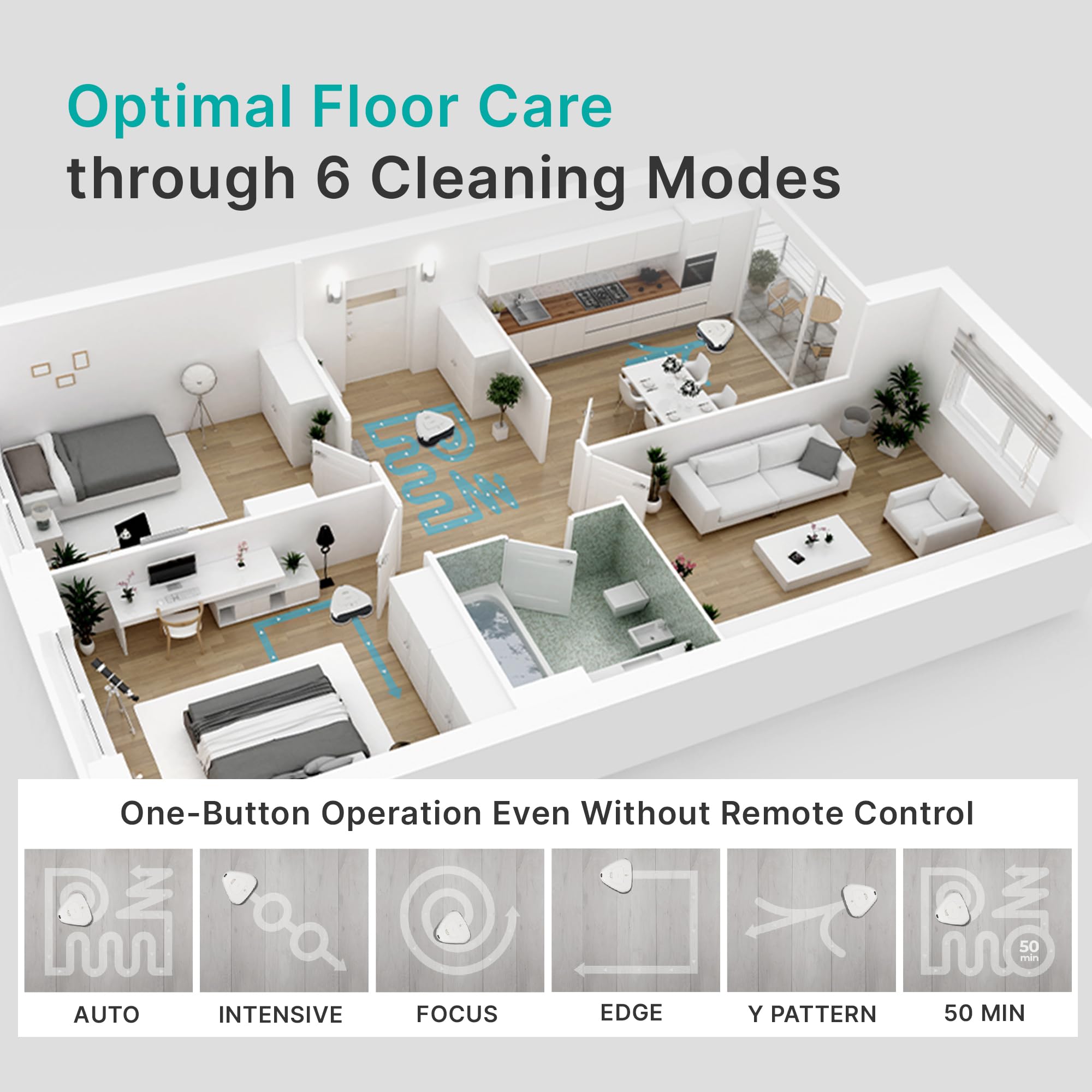 EVERYBOT 'Edge', Powerful Autonomous Smart Robot Mop for All Kinds of Hard Floor Care and Cleaning with Dual 5,700RPM Motors Controlled by Remote Control