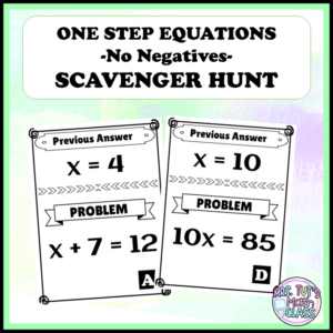 one step equations scavenger hunt