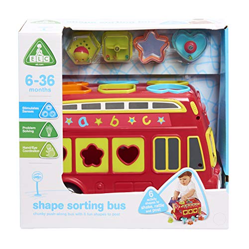 Early Learning Centre Shape Sorting Bus, Stimulates Senses, Fine Motor Skills, Hand Eye Coordination, Problem Solving, Kids Toys for Ages 06 Month, Amazon Exclusive