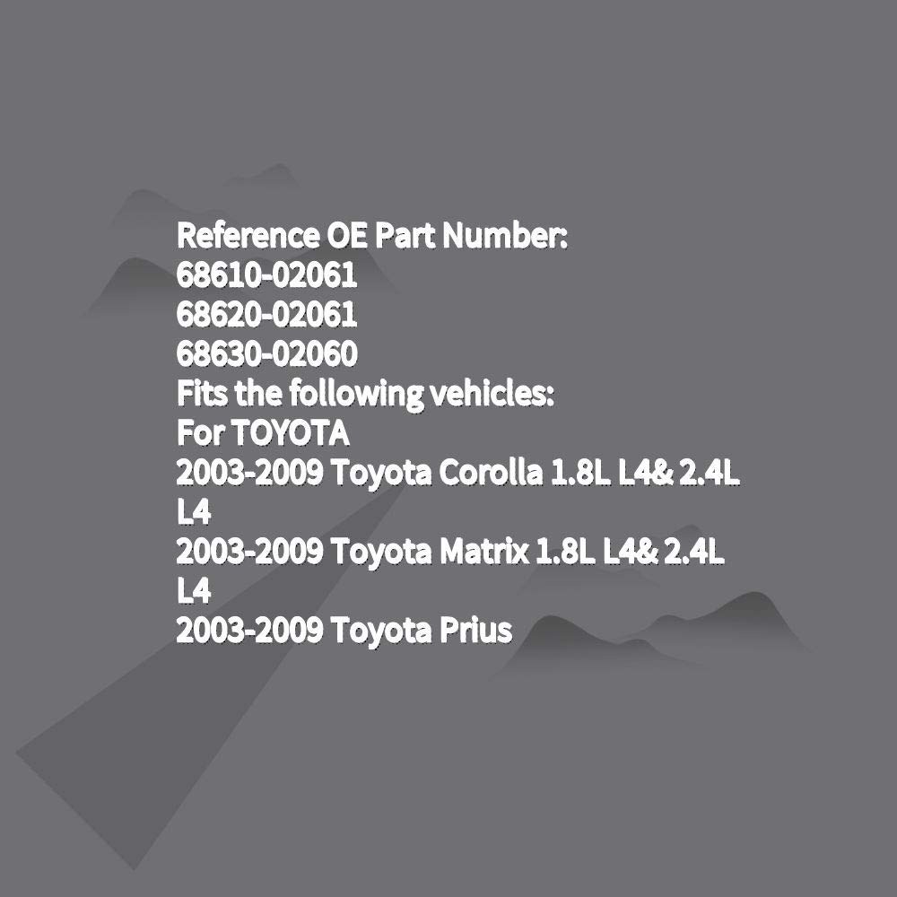 Door Check Strap Stopper Jam Hinge Driver Front LH Left or RH Right Fits 2003-2009 Toyota Corolla Matrix Prius Pontiac Vibe Replace 68610-02061 68620-02061 68630-02060