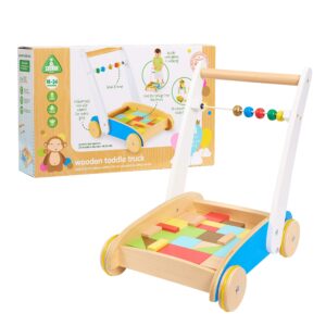 early learning centre wooden toddle truck, hand eye coordination, physical development, instills confidence, kids toys for ages 18 month, amazon exclusive