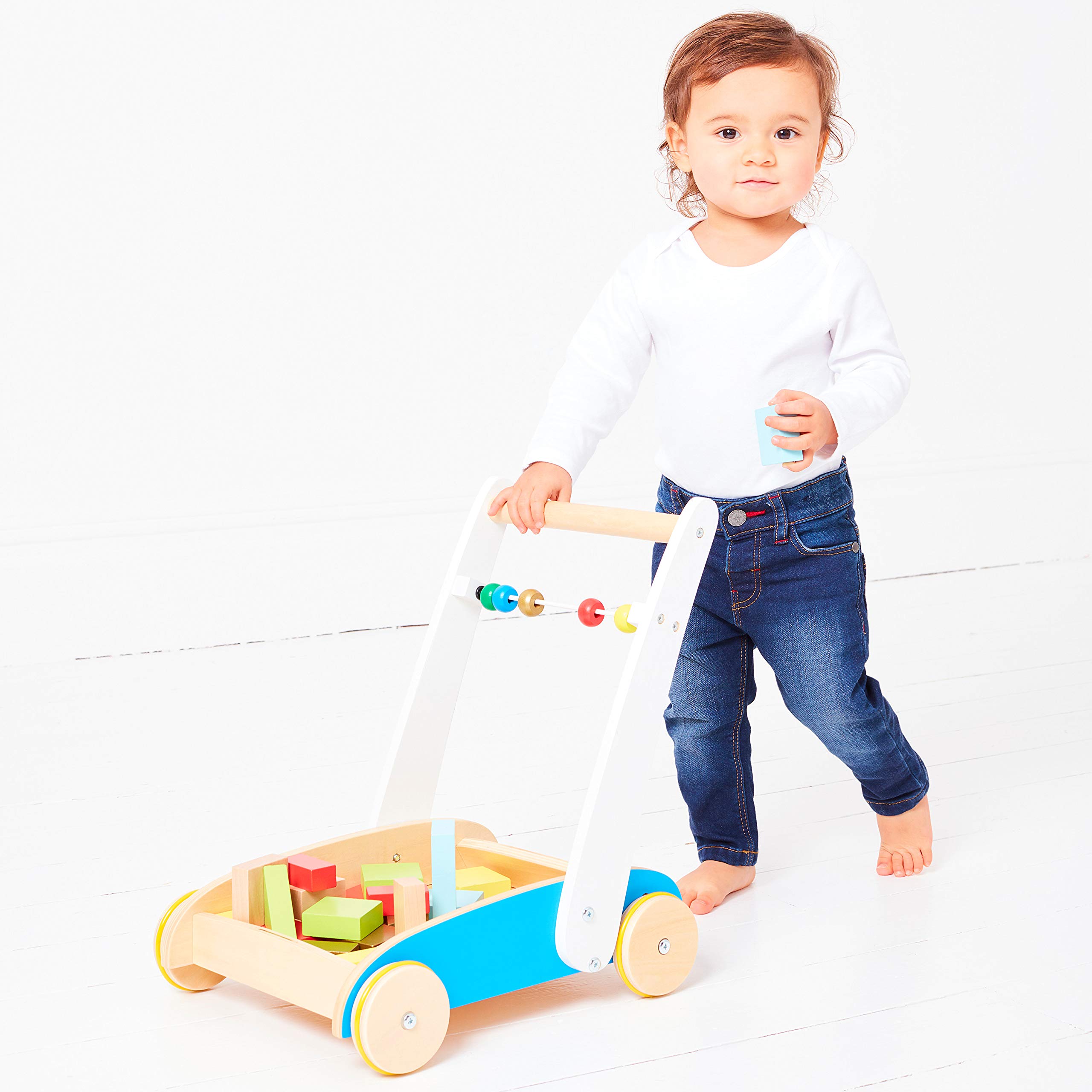 Early Learning Centre Wooden Toddle Truck, Hand Eye Coordination, Physical Development, Instills Confidence, Kids Toys for Ages 18 Month, Amazon Exclusive
