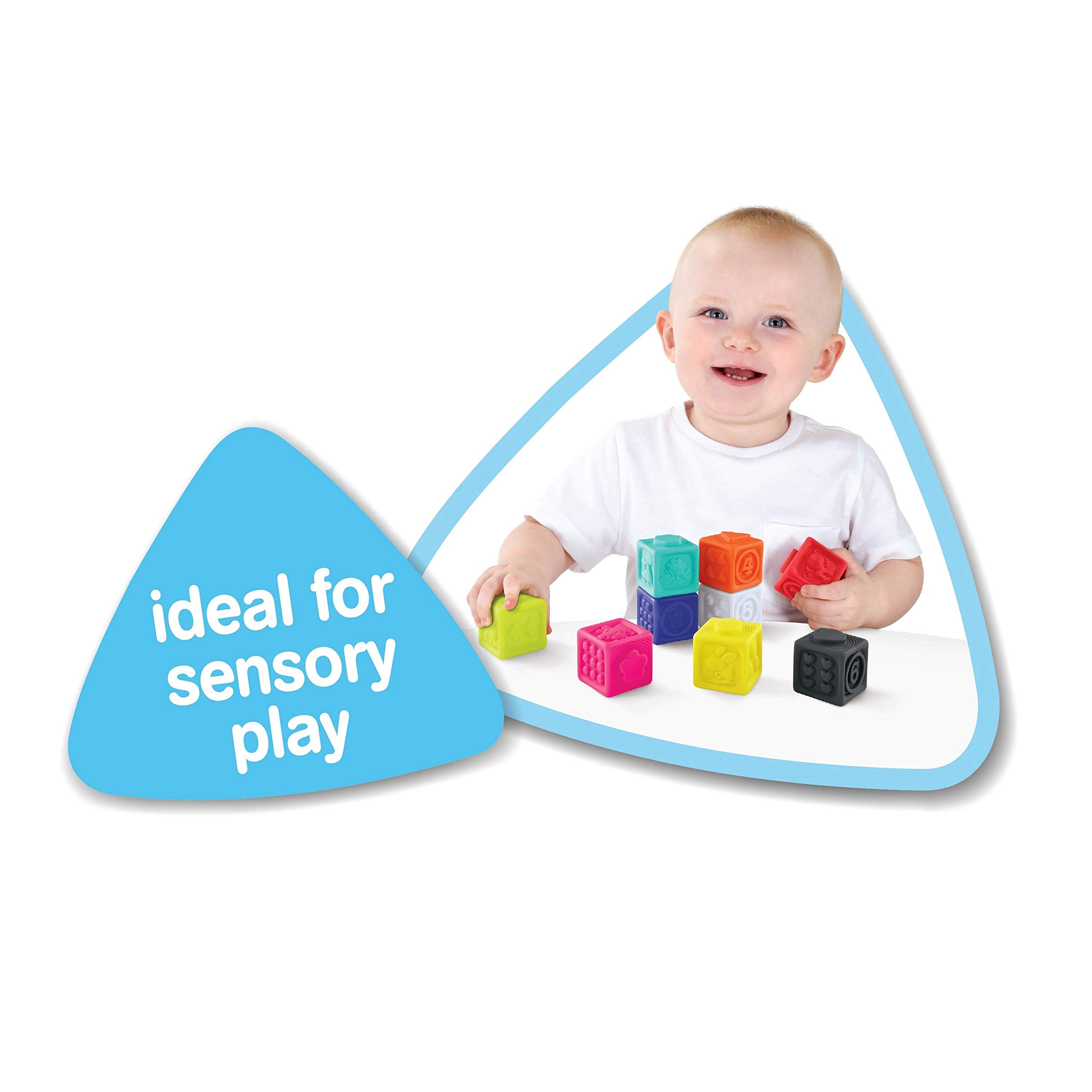 Early Learning Centre Squeezy Stacking Blocks, Stimulates Senses, Hand Eye Coordination, Kids Toys for Ages 06 Month, Amazon Exclusive