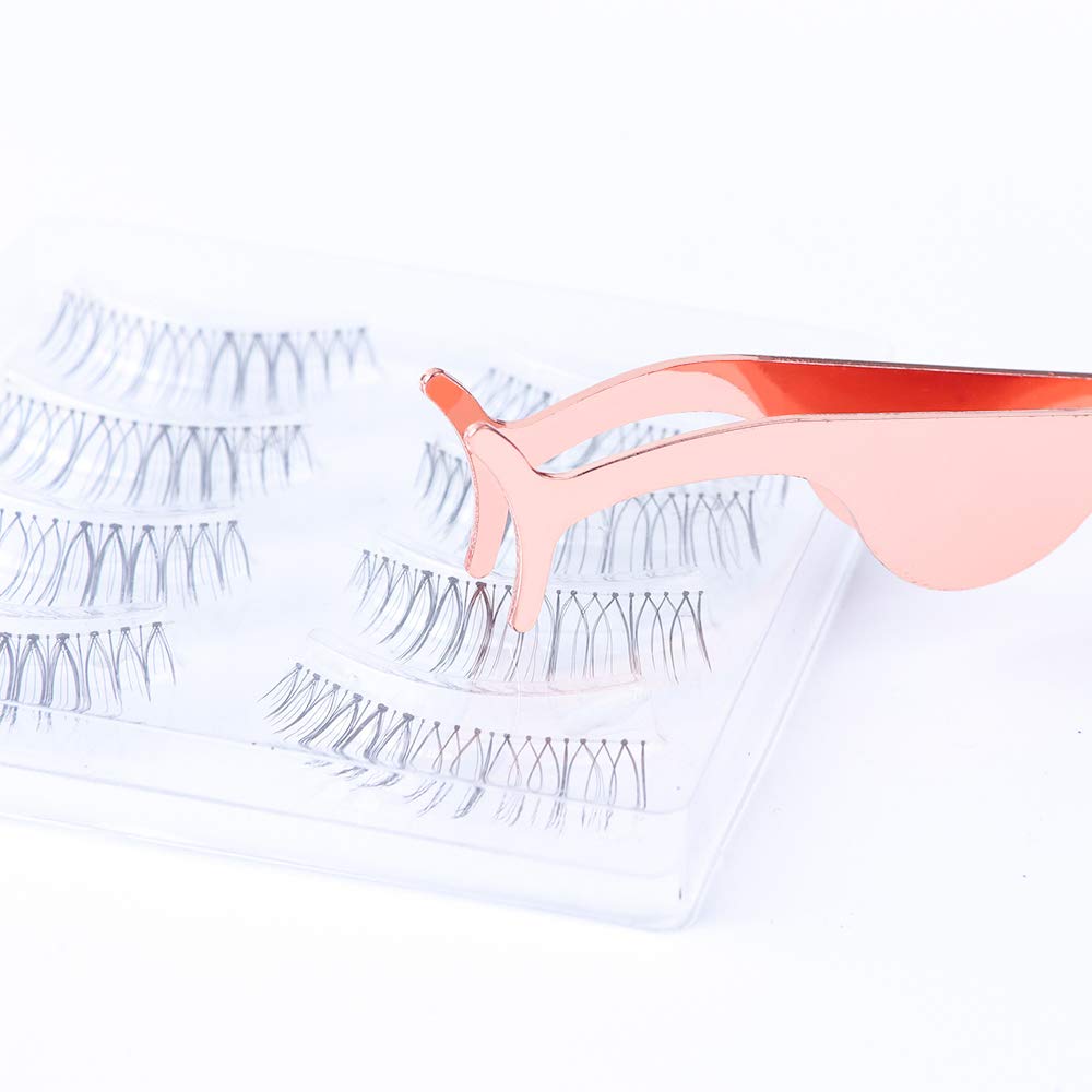 2pcs Eyelash Applicator Tool Eyelash Tweezers Lash Tool for False Lashes Lash Tools for Eyelash Extensions Fake Eyelash Applicator Lashes Clip Eyelash Tweezer Set