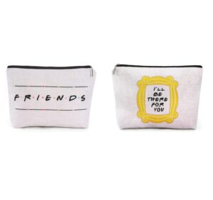 brital friends makeup bag friends tv show merchandise yellow peephole frame travel waterproof toiletry cosmetic bag for friends fans