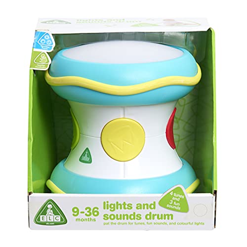 Early Learning Centre Lights & Sounds Drum, Hand Eye Coordination, Stimulates Senses, Kids Toys for Ages 09 Month, Amazon Exclusive