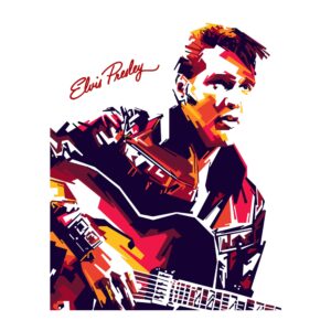 elvis presley - retro music decor wall art, this ready to frame silhouette wall art poster print is good for music room, home, office, studio, and man cave room decor, unframed - 8 x 10”