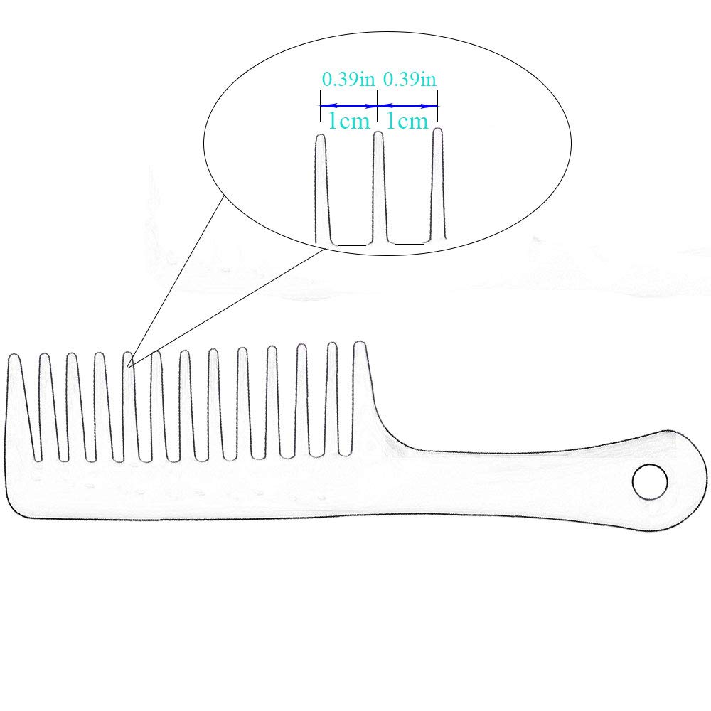 Wide Tooth Comb for Curly Hair,Long Hair,Wet Hair,Detangling Comb Large(cyan)