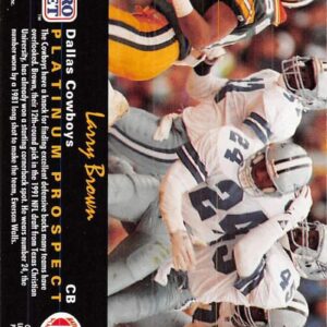 1991 Pro Set Platinum Football #286 Larry Brown RC Rookie Card Dallas Cowboys