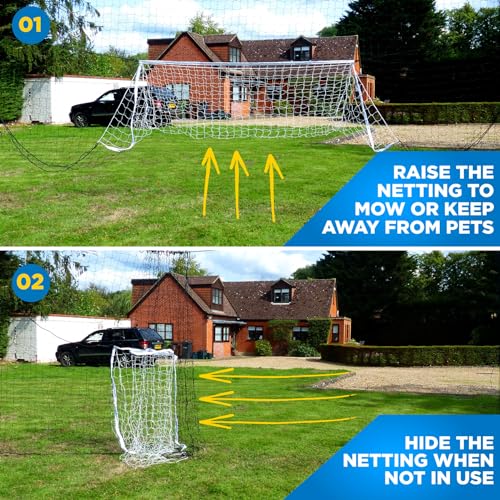 Open Goaaal Soccer Goal Net & Soccer Backstop Net with Rebounder - Soccer Nets for Backyard All in One & Practice Targets - Soccer Goals for Backyard - Large Size (2 Pack)