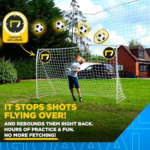 Open Goaaal Soccer Goal Net & Soccer Backstop Net with Rebounder - Soccer Nets for Backyard All in One & Practice Targets - Soccer Goals for Backyard - Large Size (2 Pack)