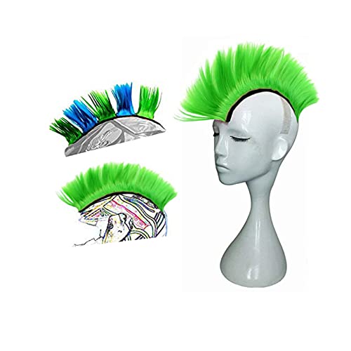 HHongJM Helmet Hawks Motorcycle Helmet Mohawk Synthetic Wigs