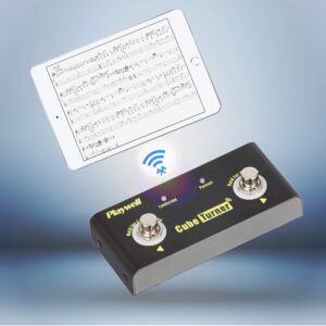 Music Page Turner for Tablets - Connected by Bluetooth for Flip Pages from Music Software - Controlled by Foot Switch - IOS and Android System Support (Cube Turner)