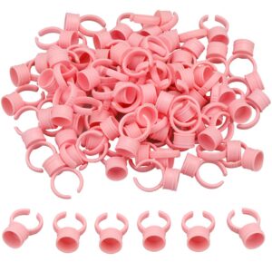 100pcs disposable plastic nail art tattoo glue rings holder eyelash extension rings adhesive pigment holders finger hand beauty tool